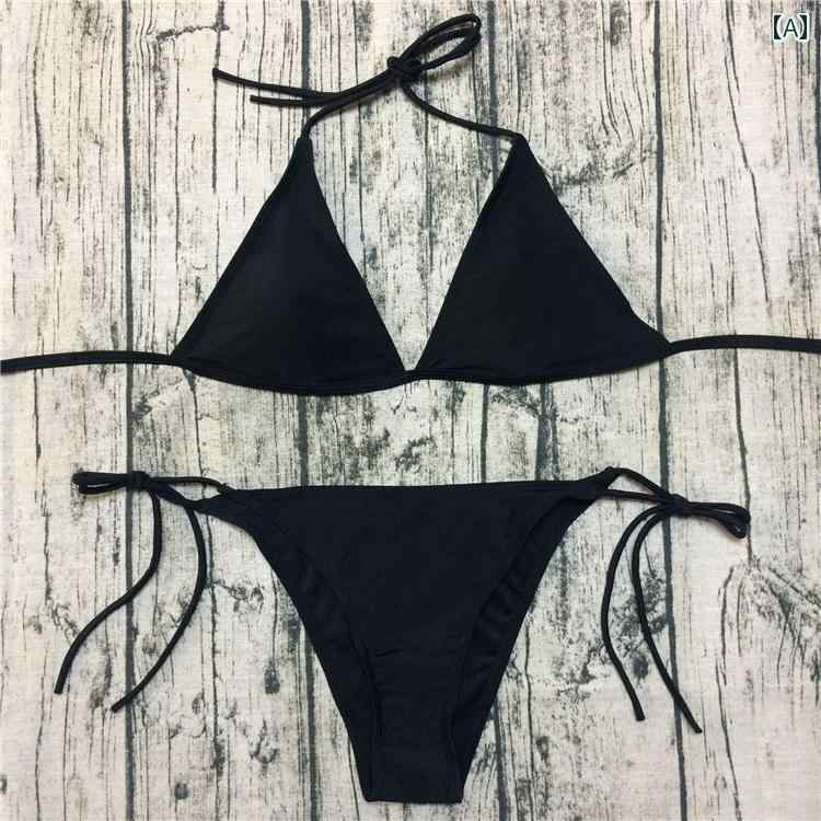 水着 ビキニ エレガント 胸 パッドと ワイヤーの ない 三角 ビキニを 備えたと アメリカ マルチ カラー..