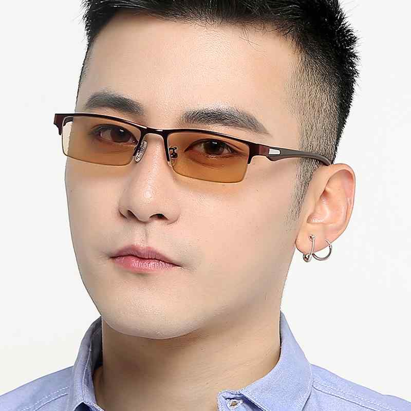 眼鏡 PC眼鏡 色が 変わる メガネ メンズ 近視 ハーフ フレーム アンチ ブルー ライト サングラスは 度 ..