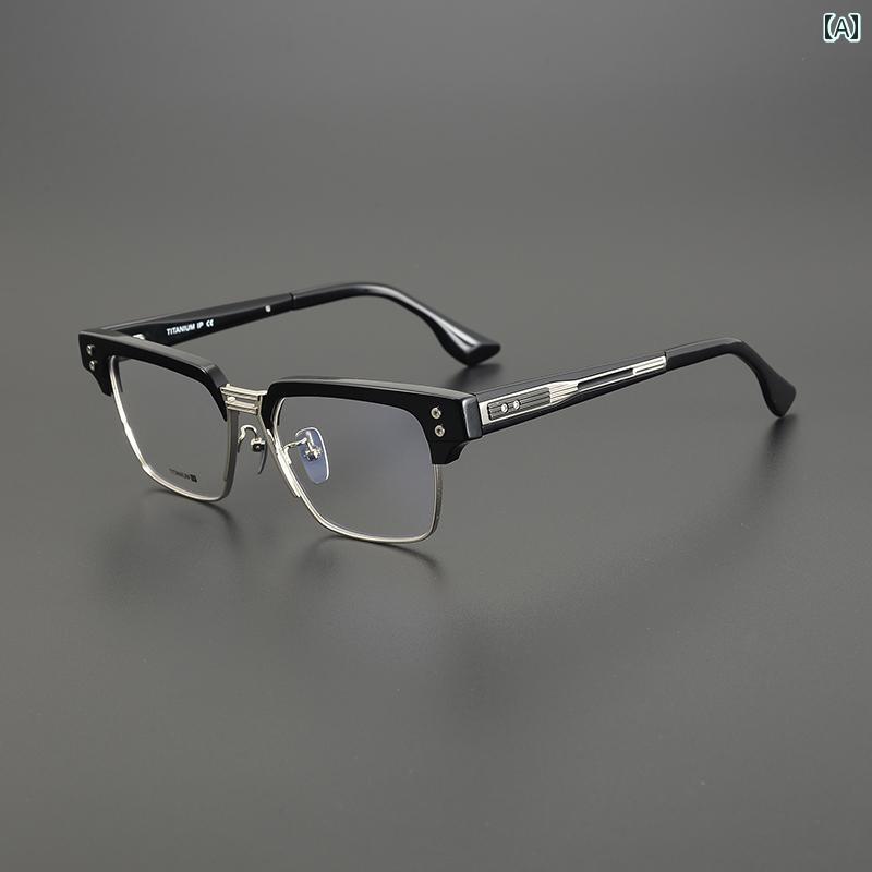 眼鏡 PC眼鏡 ビジネス メガネ フレームの 眉毛な 大きい フレーム 155 顔の メンズ レディース 近視 抗..