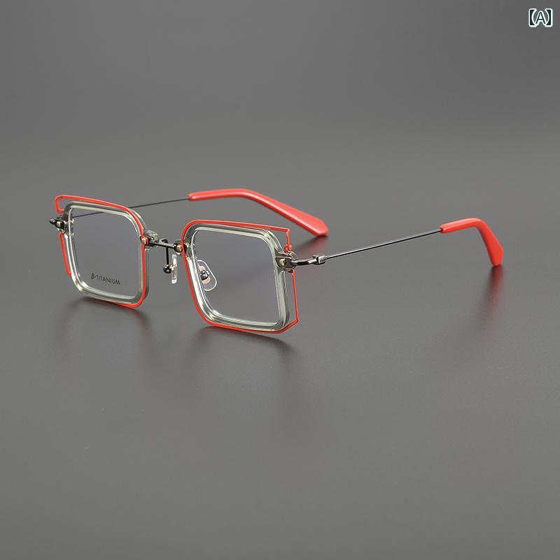 眼鏡 PC眼鏡 な ファッション メガネ フレーム 個性的な 軽量の 二 重層 スクエア メンズ レディース ..