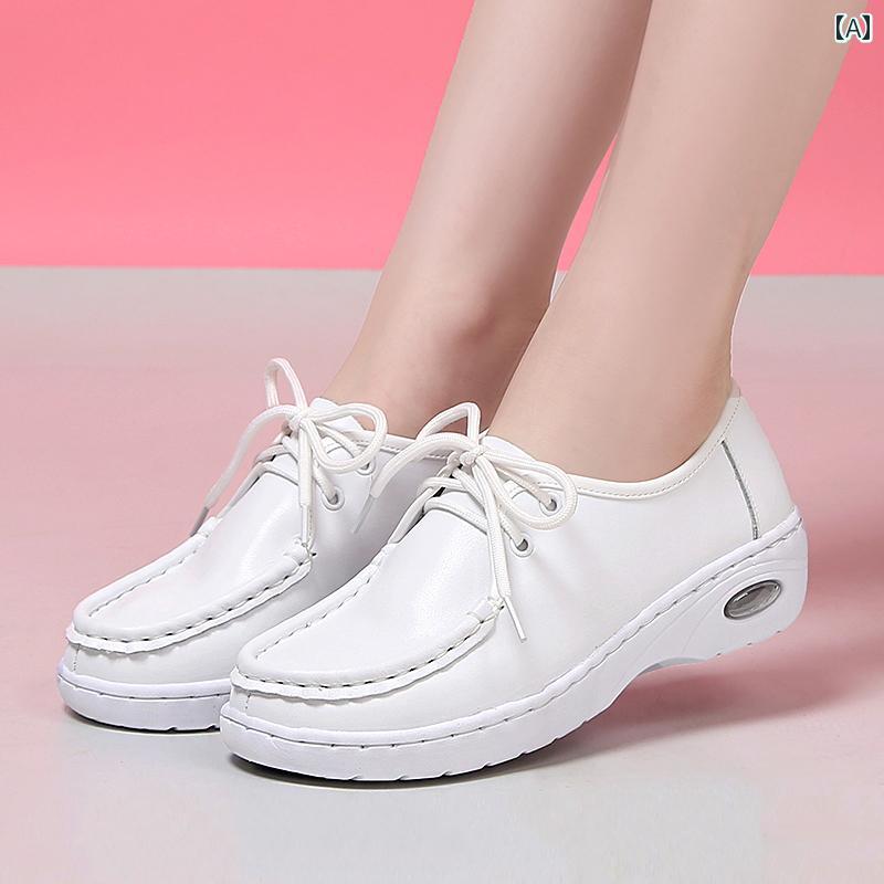 ナースシューズ ソフト ソール 女性用 エア クッション ナースシューズ ソフト ソール ウェッジ ヒール..