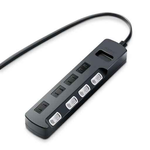 エレコム 電源タップ 雷ガード 個別スイッチ ほこりシャッター付 スイングプラグ ブラック AVT-K6A-2BK エレコム 電源タップ 雷ガード 個別スイッチ ほこりシャッター付 スイングプラグ ブラック AVT-K6A-2BK