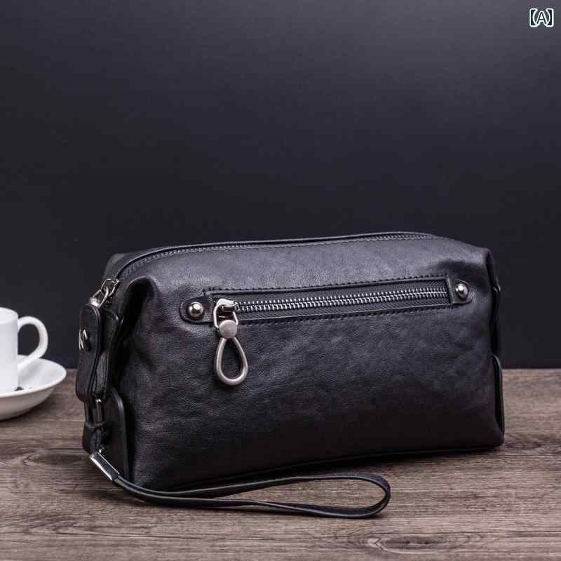 クラッチバッグ メンズ おしゃれ の メンズ クラッチバッグ 革 ハンドバッグ メンズバッグ ビジネス カジュアル シープスキン大容量 ソフト レザーハンドバッグ 小さい バッグ