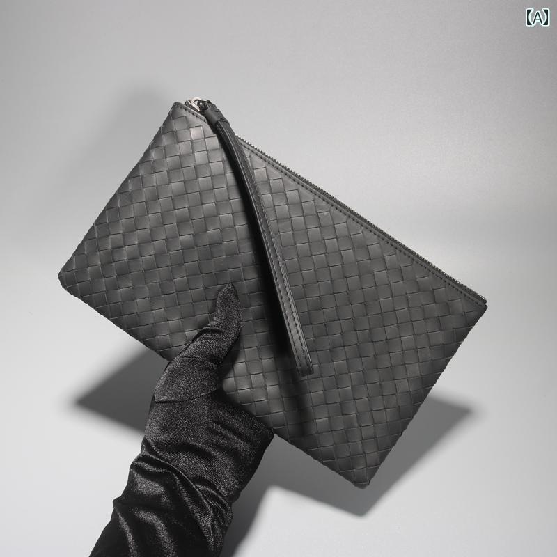 クラッチバッグ メンズ おしゃれ メンズ クラッチバッグ 織られた 小さい 革な 封筒 バッグ カジュアル クラッチバッグな メンズバッグ