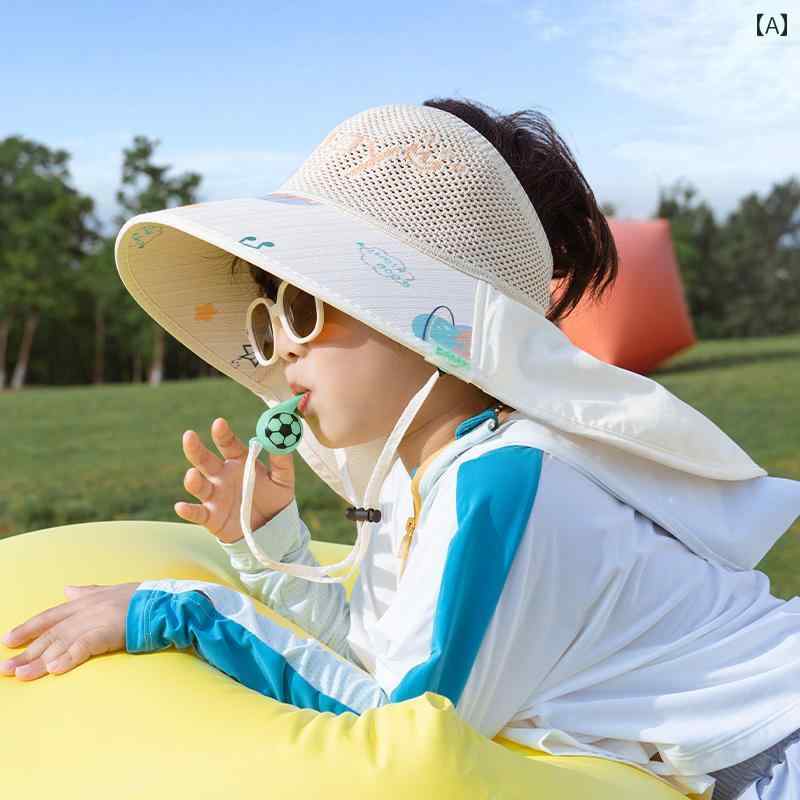 キッズ用 サンハット 日焼け防止 帽子 子供用 日焼け防止 帽子 男の子用 夏の 女の子用 ベビー用 日よ..