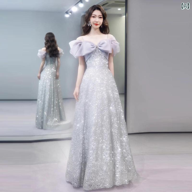 ドレス パーティードレス レディース 大きいサイズ イブニングドレス フレンチ フェアリーの スパンコールの 片方の 肩の 太い mmの 脱出 プリンセスの パーティー ホスト ドレスの 女性