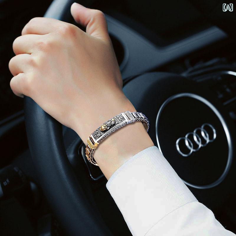 ブレスレット ジュエリー ラグジュアリー スター リング シルバー 誕生 年 貔貅 ブレスレット メンズ ..