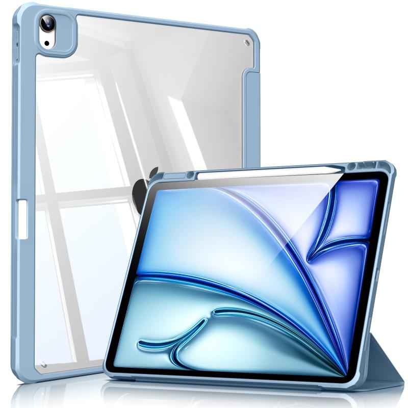SQBEBS iPad Air 13インチ M2 ケース (2024) iPad Pro ケース 12.9インチ 第6/5/4世代 (2022/2021/2020) 透明バックカバー