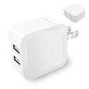 USB充電器 2in1 2.4A USB-Ax2 高出力 折り畳み USB 軽量 コンパクト 同時充電 充電アダプタ 高速充電 ACアダプタ 充電器 急速充電 ...