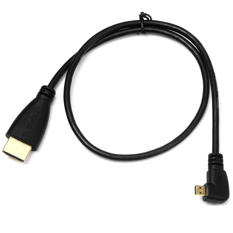 cablecc 直角 90度 Micro HDMI - HDMI オス HDTV ケーブル 50cm 携帯電話 & タブレット用…HD-066。