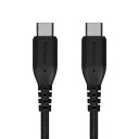 オウルテック 超タフ Type-Cケーブル 断線に強い PD60W 急速充電 データ転送 480Mbps USB-C やわらか ケーブルバンド付き Type-C to Type-Cケーブル ブラック OWL-CBA4CC