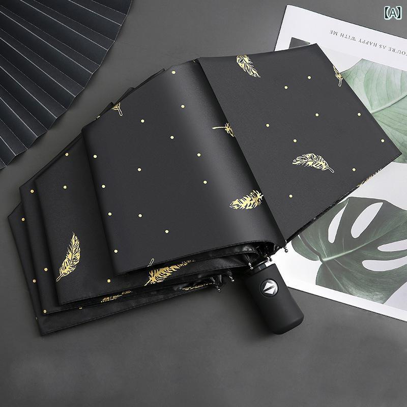 傘 レディース 兼用 女性用全自動 傘 黒 晴 雨 兼用 女の子用 折りたたみ サンシェード 高 価値 オンラ..