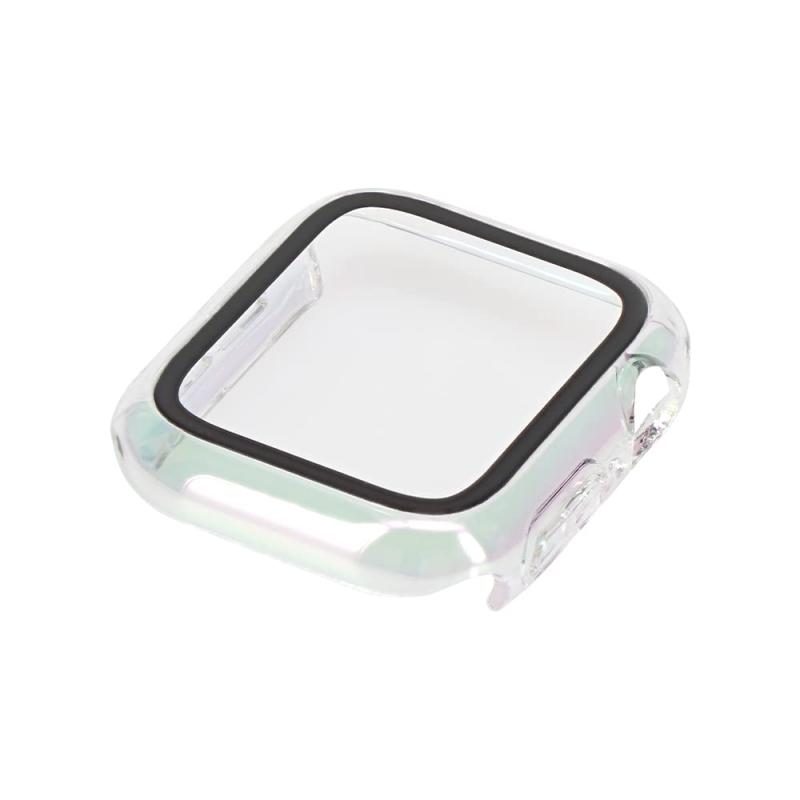 樂天商城 - Apple Watch 40mm 41mm 対応 保護カバー ガラスフィルム 一体型 画面保護 表面硬度9H 画面が鮮明 Mignonne（ミニョン）クリア オーロラ OWL-AWCVMIN