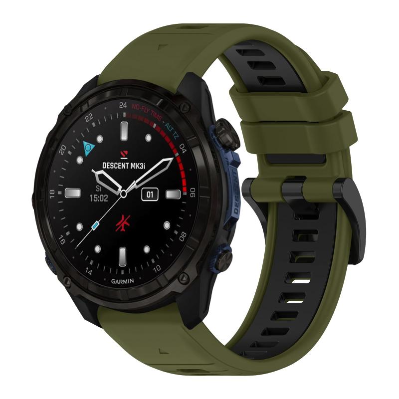  バンド Garmin Tactix 8 51mm/Garmin Fenix 8 51 mm/Enduro 3/Descent Mk3i/tactix 7 AMOLED/Instinct 2X 対応 シリコン製 弾力性 交換バンド Qui