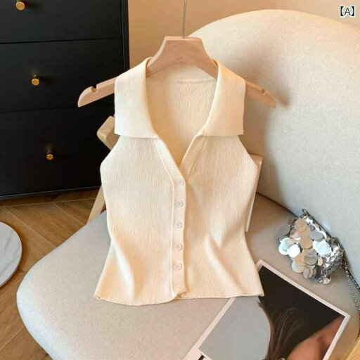 ノースリーブ ニット 女性用 オレンジのが 付いた レディース ショート ニット ベスト 夏の スリムフィット シングルブレスト オフショルダー ノースリーブトップ ノースリーブ ニット 女性用 オレンジのが 付いた レディース ショート ニット ベスト 夏の スリムフィット シングルブレスト オフショルダー ノースリーブトップ