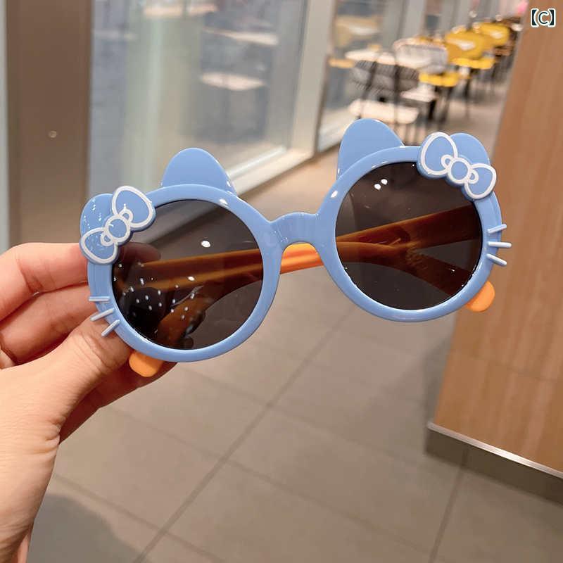キッズ用 かわいい サングラス 子供用 サングラス 女の子 かわいい ひげを 生やした 猫 赤ちゃん 少女 抗 UV メガネ