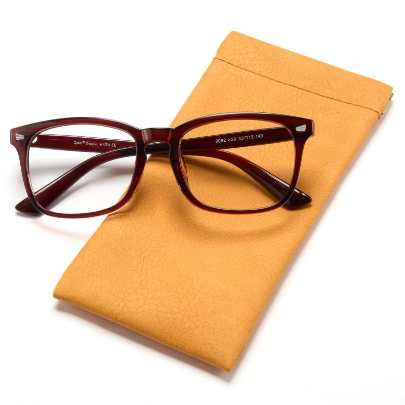 [Cyxus] 伊達メガネ メンズ レディース 収納袋付き ファッション眼鏡 クリアレンズ おしゃれ