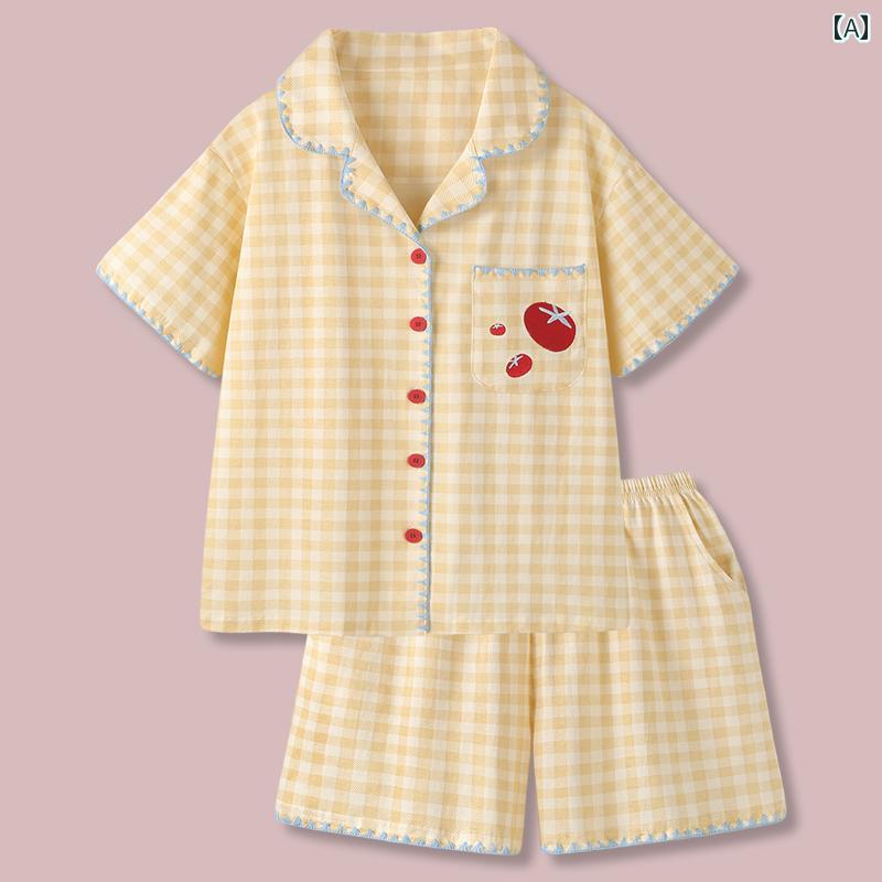 ルームウェア ママ レディース パジャマ チーズ トマト 2025年 甘くて 涼しい 綿 パジャマ レディース ..