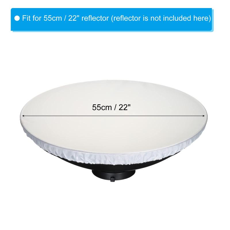 PATIKIL 55cm ソフト拡散ランプカバー 布ディフューザー ストロボリフレクターランプソックス フラッシュライト ビューティーディッシュ 写真スタジオ用 ホワイト