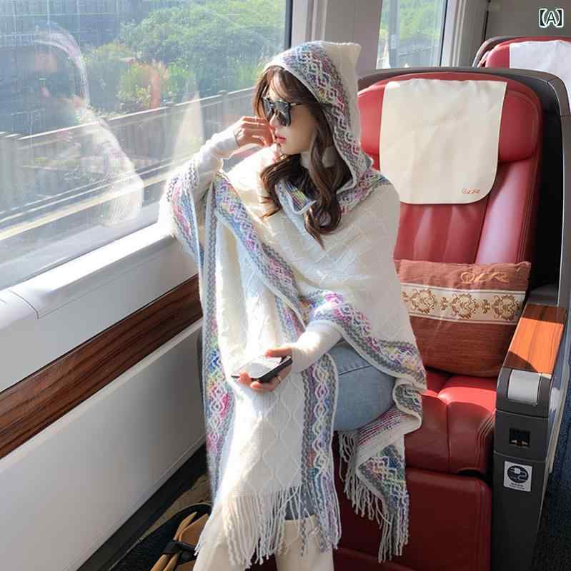 スカーフ エレガント レディース 雲南 観光 エスニック アウター ショール レディース マント エアコン 付き ルーム ニット 暖かい デュアル ブランケット スカーフ