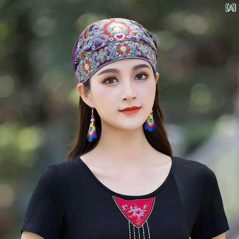 薄手 ストール スカーフ レディース 民族 風 刺繍入り 帽子 スカーフ プルオーバー 春 薄手 レトロ レ..