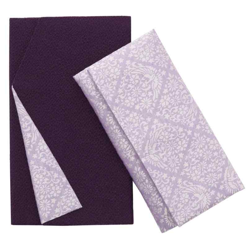 珠音 ふくさ 数珠袋 セット 裏勝り 紺 花菱小葵 慶弔両用 男女兼用 香典 数珠 (紺×花菱小葵）