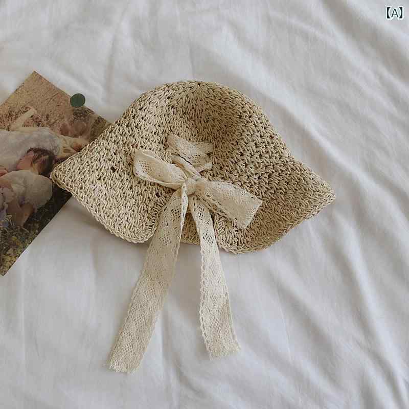 麦わら帽子 日焼け防止 レディース エレガントな 弓 織り サンシェード フィッシャーマン ハット レディース 夏 日焼け防止 旅行 通気性 ビーチ 麦わら 帽子 サンハット