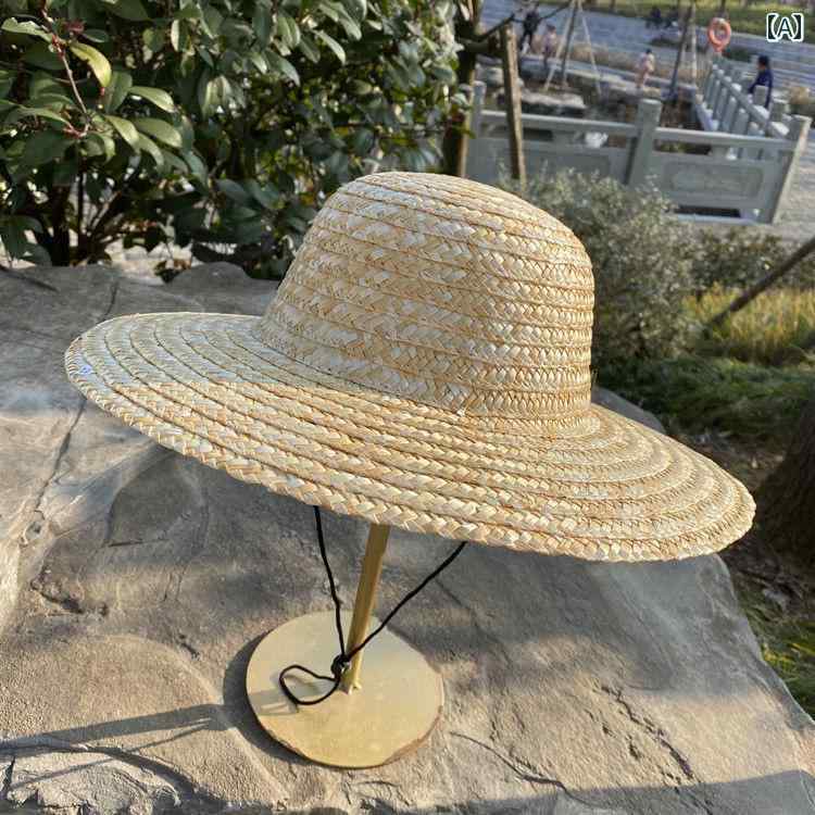 レディース 麦わら帽子 ガーリー 建設 現場 作業 農 日焼け防止 釣り アウトドア 旅行 登山に 最適な つばの 広い の 男性用 麦わら 帽子。