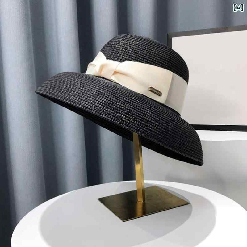 レディース 麦わら帽子 ガーリー Pure Beauty 2025 フレンチ 風 麦わら 帽子 レディース ビーチ バケー..