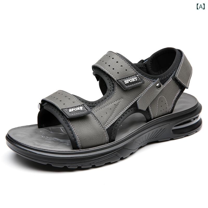 履き心地抜群 メンズ サンダル ウッドペッカー サンダル メンズ 2025年 カジュアル ビーチ シューズ 夏 革 エア クッション ソフト ボトム 万能