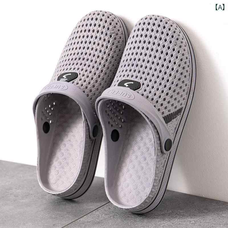 履き心地抜群 メンズ サンダル 包 頭 スリッパ メンズ サマー サンダル スポーツ カジュアル アウトドア デュアルパーパス ビーチ シューズ 滑り止め 耐摩耗 穴