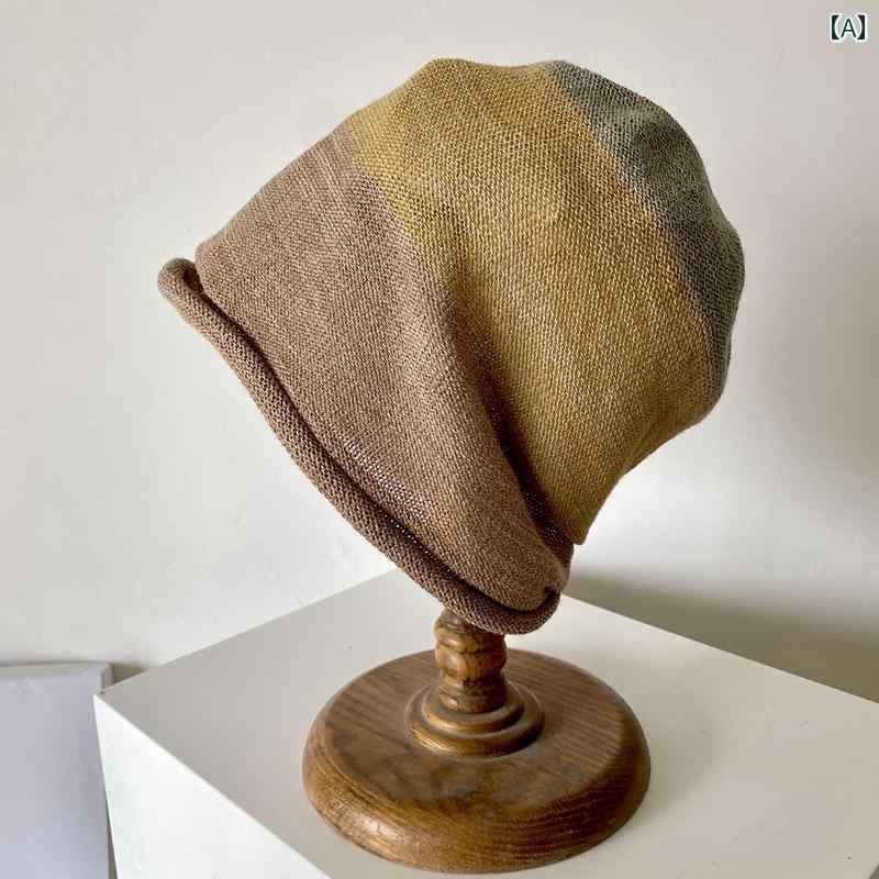 ターバン キャップ レディース 薄型 通気性 レトロ ル ー ズ パイル 帽子 コールド ハット プルオーバ..