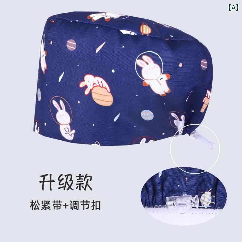 ターバン キャップ レディース ゴメーン プリントの 女性用 手術用 帽子 ナース用 綿 手術 室用 ドクタ..