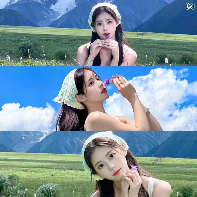 ターバン キャップ レディース 牧歌的な 三角 スカーフ レディース 2024新 スタイル 包 頭 三角形 海辺..