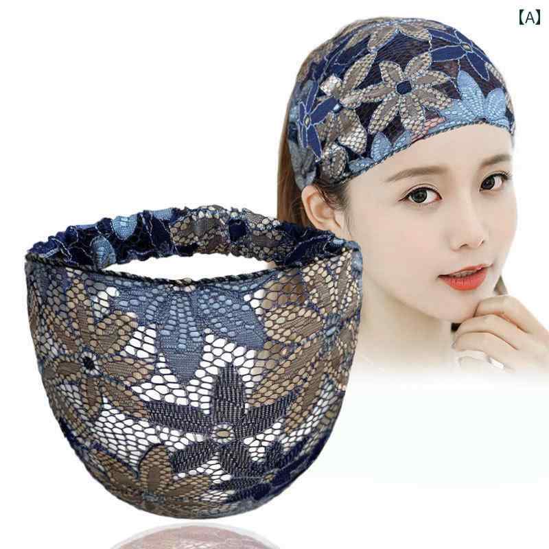 ターバン キャップ レディース 白髪用の レースの つば 広 ヘッド バンド 女性 ネットの 韓国 夏 帽子 ..
