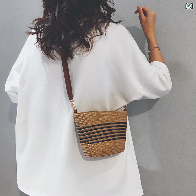 パーティーバッグ レディース 編み込み バッグ レディース 2025夏 ビーチ バケーション ストロー カジュアル スマートフォン クロス ボディ スモールバッグ