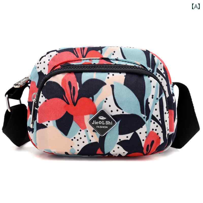 パーティーバッグ レディース 三 層 小さい バッグ オックスフォード 布 マザーズ クロス ボディ レディース ショルダーバッグ プリント ミニ キャンバス 食料 品 ショッピング スマートフォン 女性