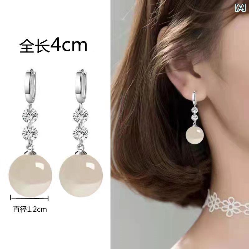 ピアス レディース ラグジュアリー パールイヤリング イヤリング 女性用 イヤー バックル スター リング シルバー 低 刺激性 2025年の新 スタイル 軽い 高級 寝る ときに 外す 必要はありません(4)