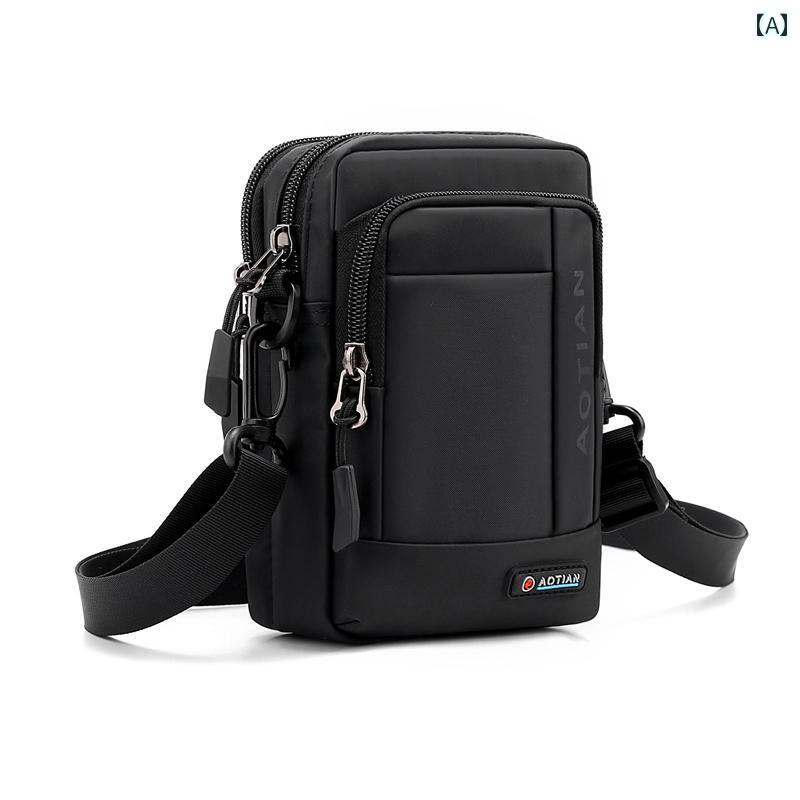 ウエストポーチ メンズ メンズ ミニ バッグ 多機能 ベルト 夏用 スマートフォン ウエスト ショルダー メッセンジャーバッグ 新型 バック パック(4)