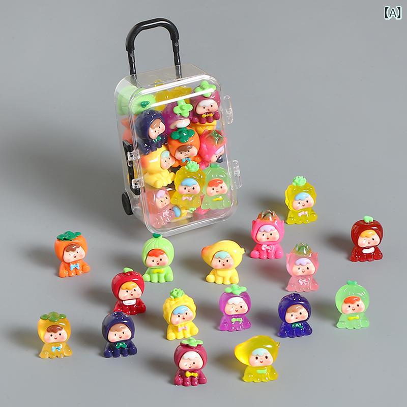かわいい 飾り 雑貨 かわいい ミニ フルーツ カブス Duomei 立体 ミックス 装飾品 DIY スーツ ケース 子供 ギフト 装飾 樹脂 アクセサリー