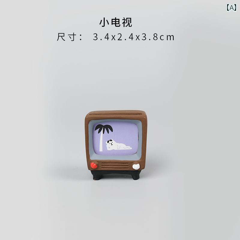 かわいい 飾り 雑貨 ミニ テレビ ホーム デスク トップ オーナメントで かわいい デコレーション ミニチュア 癒し ギフト