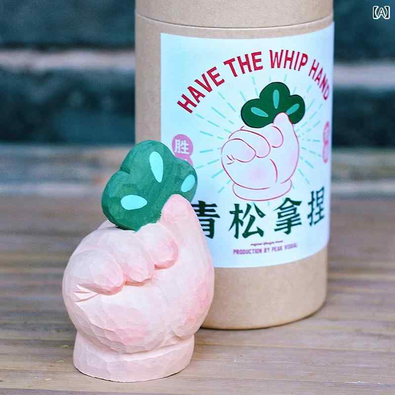 かわいい 飾り 雑貨 鹿 鬼 屋 清松 掴み リラックス 治療 木彫り 無垢材 卓上 装飾品 着陸 ギフト