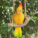 かわいい 飾り ガーデニング DIY シミュレーション スイング オウム ペンダント 鳥 樹脂 工芸 庭 中庭 バルコニー 装飾 小さい ギフト