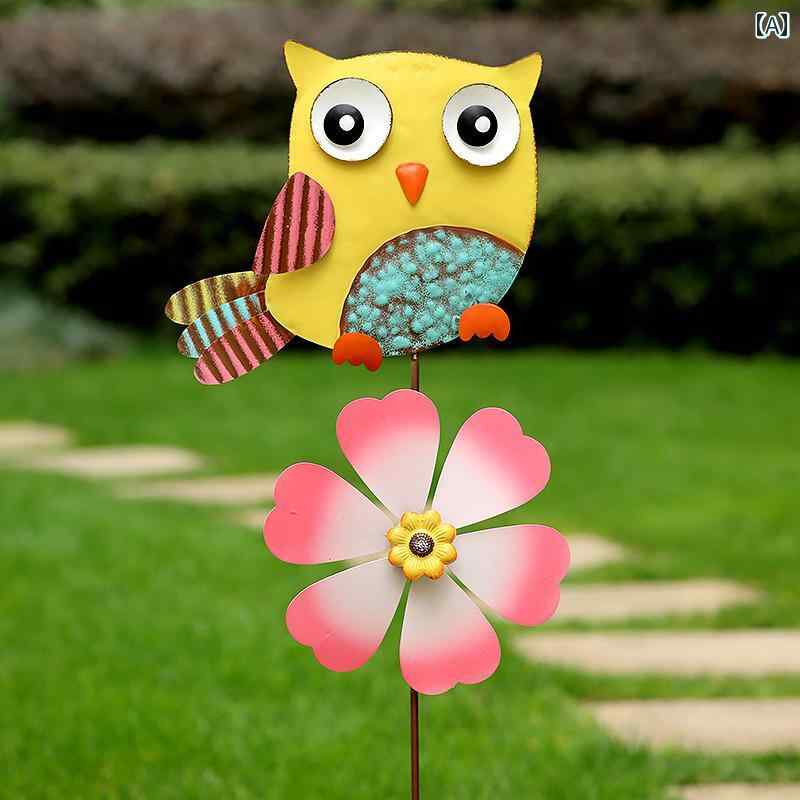 かわいい 飾り ガーデニング DIY 屋外 ガーデンフラワー ポット 鉄 食料 品 中庭 ヴィラ バルコニー 花 風車 装飾 造園 レイアウト プラグ イン