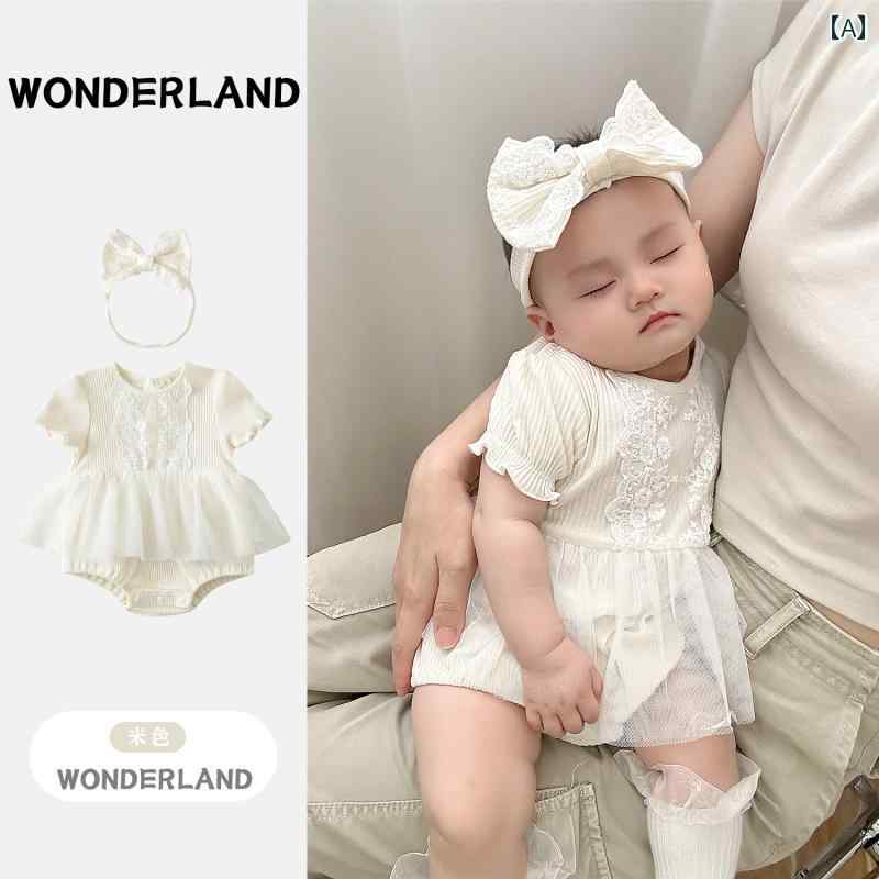 快適 ベビー服 半袖 ベビー 服 夏服 女児 夏用 ジャンプスーツ プリンセス おしゃれ 新生児 満月 百日 ..