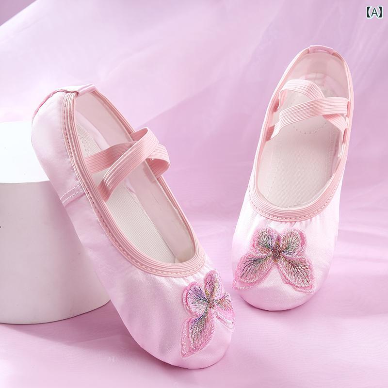 ダンスシューズ 子供用 バレエ 女の子用 ダンス シューズ 中国 プリンセスの 練習用の な 柔らかい ソ..