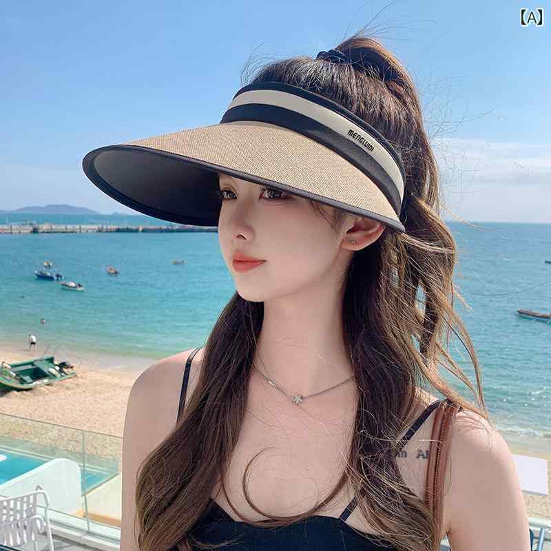ハット 日焼け防止 サンハット つばの 大きい 屋外用 サンハット。 2025年。 女性用 夏用 UV カット 機能 付き。 トップ