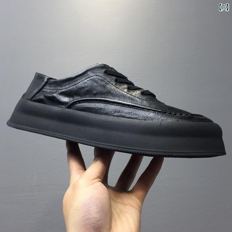 デッキシューズ メンズ シンプル Padasso ホワイト シューズ メンズ 革 夏 厚底 カジュアル レザーシューズ 通気性 スニーカー 230639