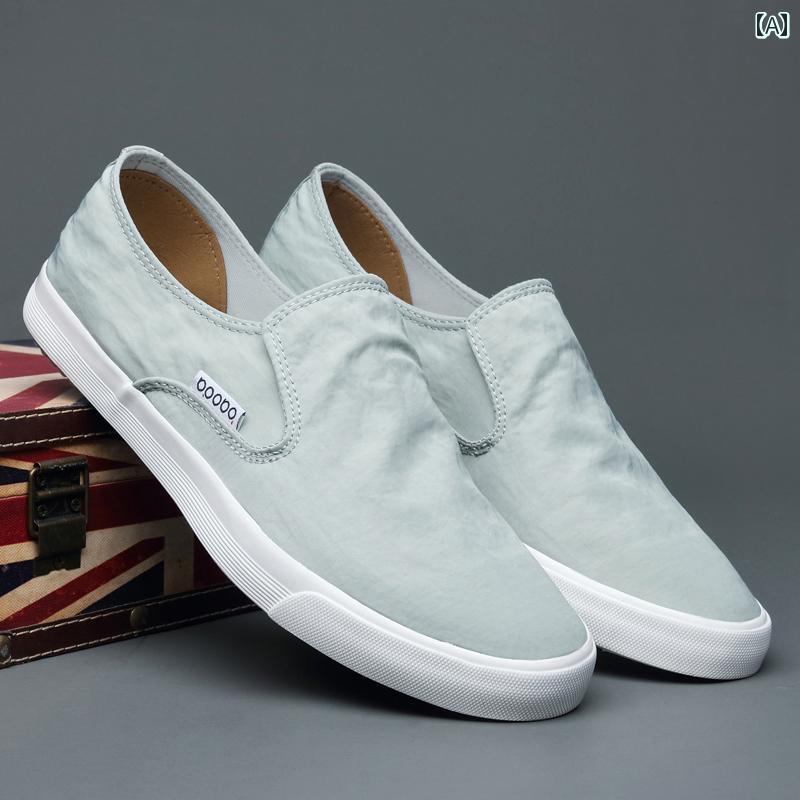 デッキシューズ メンズ シンプル 夏用 キャンバス シューズ メンズ スリッポン な 靴 運転用 ソフト ソール 古風 通気性 カジュアル 布 ローファー