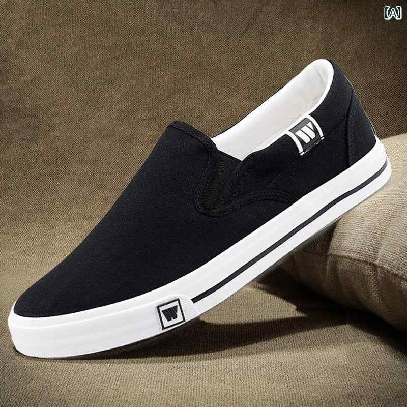 デッキシューズ メンズ シンプル 春の メンズカジュアル シューズ メンズシューズ スリッポン な 靴 キャンバス メンズスニーカー 古風 作業用